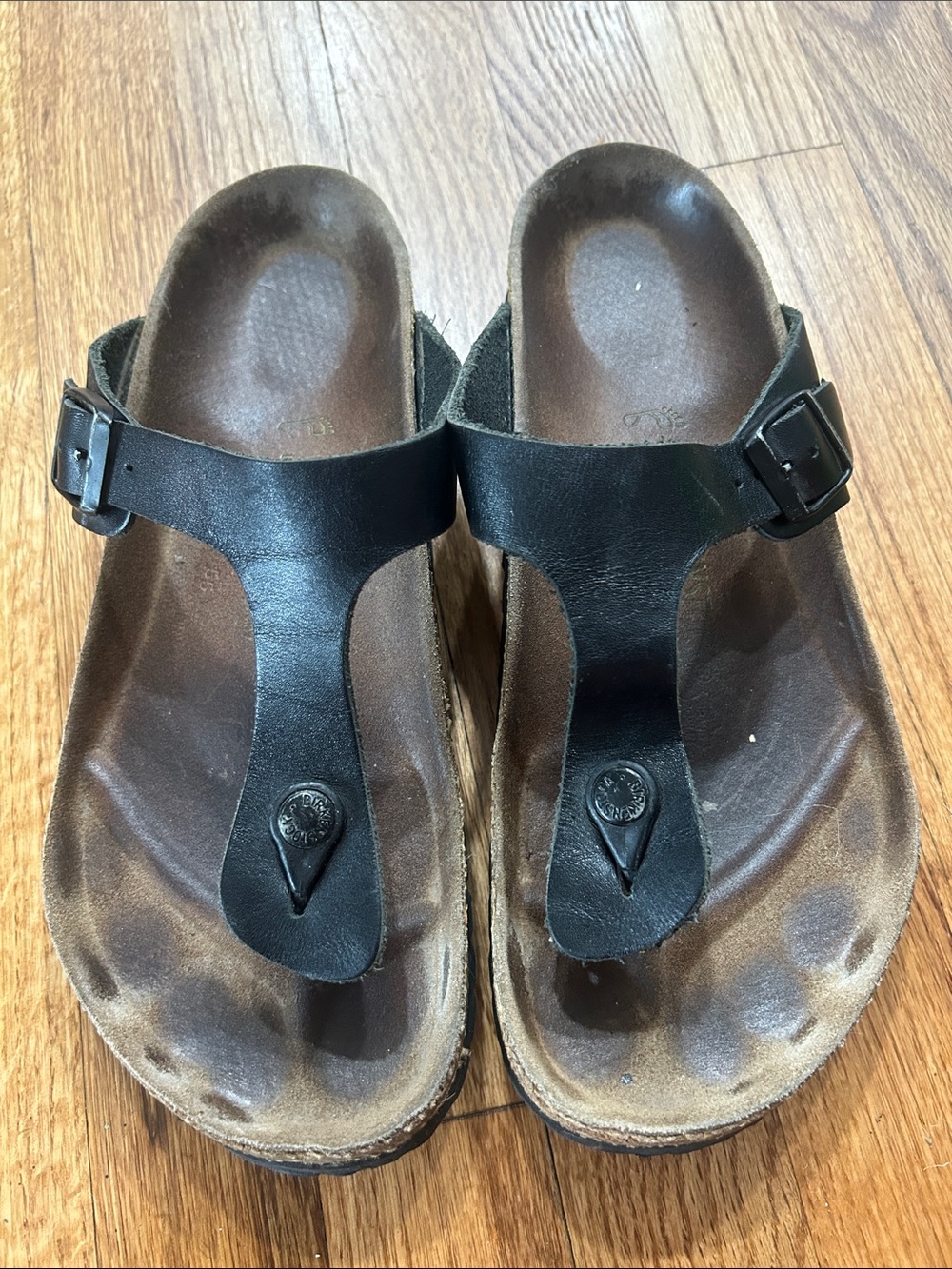 Birkenstock Gizeh Birko-Flor Black Thong Sandals Size 41 Women's US 10 M 8 GUC